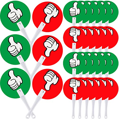 30 Pack Thumbs up Thumbs Down Classroom Voting Paddles Handy Teacher Classroom Event Supplies Plastic Thumbs up Sign Green Red Yes or No Paddles True False Paddles for School Student