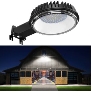 viugreum 150w 12000lm led barn light, dusk to dawn outdoor lighting, yard lighting ip65 waterproof 5000k daylight (900w mh/hps replacement) security light with photocell sensor for barn garage yard