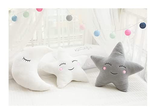 Uewidiod Star Pillow Moon Cloud freshroom Decoration Home Cushion Bed Pillow (Clouds 21.5*17.7inch/55*45cm, White)