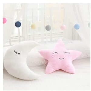 Uewidiod Star Pillow Moon Cloud freshroom Decoration Home Cushion Bed Pillow (Clouds 21.5*17.7inch/55*45cm, White)