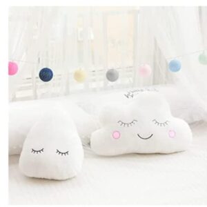 Uewidiod Star Pillow Moon Cloud freshroom Decoration Home Cushion Bed Pillow (Clouds 21.5*17.7inch/55*45cm, White)