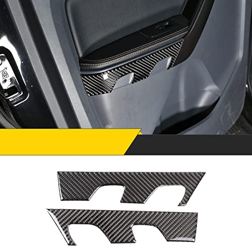 taruisixt for Ford Ranger 2015 2016 2017 2018 2019 2020 2021 Real Carbon Fiber （Soft） Car Back Row Inner Door Decorative 3D Sticker Car Interior Accessories