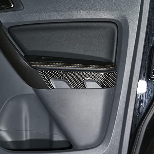 taruisixt for Ford Ranger 2015 2016 2017 2018 2019 2020 2021 Real Carbon Fiber （Soft） Car Back Row Inner Door Decorative 3D Sticker Car Interior Accessories