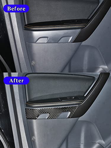 taruisixt for Ford Ranger 2015 2016 2017 2018 2019 2020 2021 Real Carbon Fiber （Soft） Car Back Row Inner Door Decorative 3D Sticker Car Interior Accessories