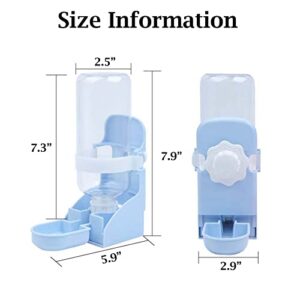 JiangYanus Rabbit Water Bottle for Crate, 17oz Hanging Cage Water Fountain Automatic Water Dispenser No Leak Rabbit Water Feeder for Bunny Chinchilla Guinea Pig Hedgehog Ferret