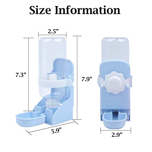 JiangYanus Rabbit Water Bottle for Crate, 17oz Hanging Cage Water Fountain Automatic Water Dispenser No Leak Rabbit Water Feeder for Bunny Chinchilla Guinea Pig Hedgehog Ferret