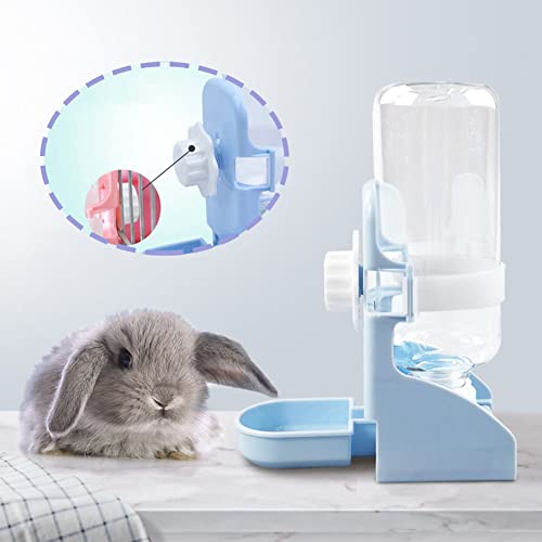 JiangYanus Rabbit Water Bottle for Crate, 17oz Hanging Cage Water Fountain Automatic Water Dispenser No Leak Rabbit Water Feeder for Bunny Chinchilla Guinea Pig Hedgehog Ferret