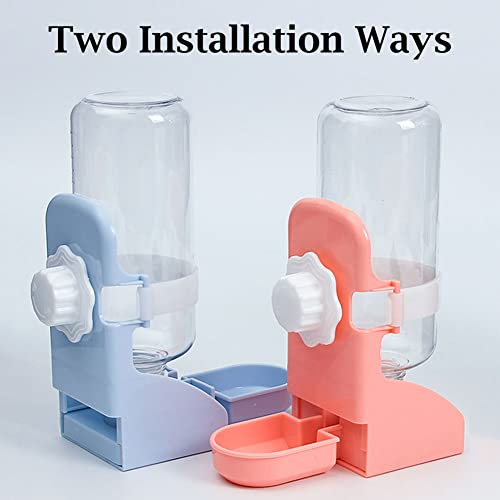 JiangYanus Rabbit Water Bottle for Crate, 17oz Hanging Cage Water Fountain Automatic Water Dispenser No Leak Rabbit Water Feeder for Bunny Chinchilla Guinea Pig Hedgehog Ferret
