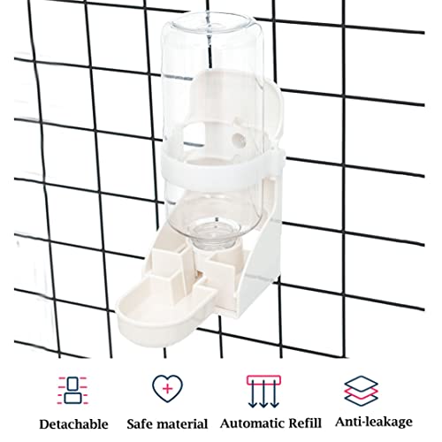 JiangYanus Rabbit Water Bottle for Crate, 17oz Hanging Cage Water Fountain Automatic Water Dispenser No Leak Rabbit Water Feeder for Bunny Chinchilla Guinea Pig Hedgehog Ferret