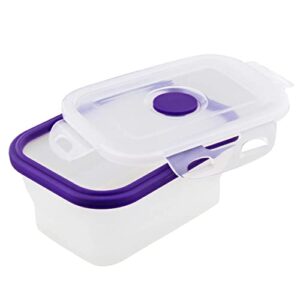 Potted Pans Collapsible Containers with Lids - 4pc Clear Food Silicone Storage Containers with Colorful Venting Lids