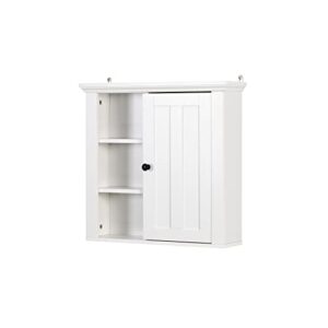 eebuihui wall mount bathroom cabinet wooden medicine cabinet storage organizer with doors and shelf cottage collection wall cabinet (white)