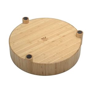 MobileVision Bamboo Serving Platter for Entertaining, Four Compartments & Easy Carrying Design, Chips, Fruits, Vegetables, Dips, Nuts, Bread and more