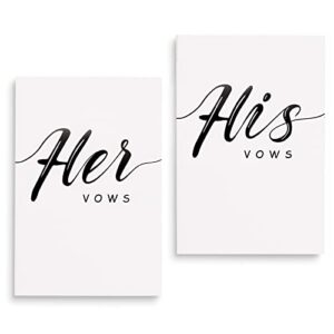 vow books for wedding, wedding vow books his and hers, bridal shower gifts, wedding keepsake wedding journal notebook, 32 lined pages,4 x 6 inches (black)