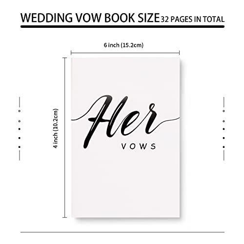 Vow Books for Wedding, Wedding Vow Books His and Hers, Bridal Shower Gifts, Wedding Keepsake Wedding Journal Notebook, 32 Lined Pages,4 x 6 inches (Black)