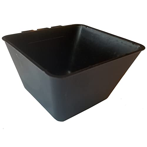 Cage Cups Square 1.2 Quart / 38 fl oz Water Dish for Poultry, Dogs, Cats, Freezeproof Hanging Feed & Water Cage Cups (12, Black)