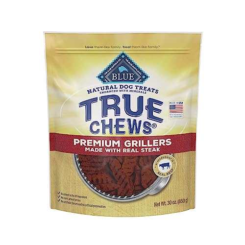 Blue Buffalo True Chews Premium Grillers Natural Dog Treats, Steak 30 oz bag