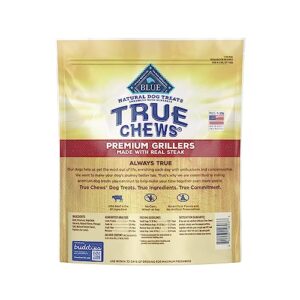 Blue Buffalo True Chews Premium Grillers Natural Dog Treats, Steak 30 oz bag