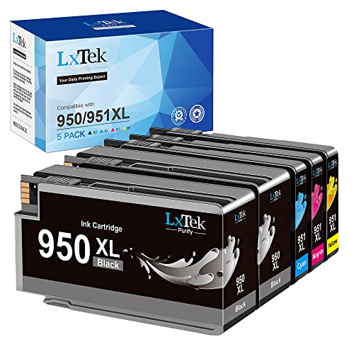 LxTekPurify Compatible Ink Cartridges Replacement for HP 950 950XL 951 951XL Compatible with OfficeJet PRO 8600 8610 8620 8630 8100 8625 8615 276dw Printers (2 Black, 1 Yellow, 1 Magenta, 1 Cyan)