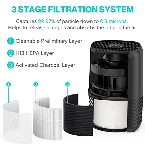 HIMOX Air Purifier for Allergies - Covers 1,215 Sq Ft - Hospital-Grade Air Filter - Air Purifier for Allergies and Pets - Smart wifi With PM 2.5Air Quality Sensors - Filters 99.99% of Pet Dander, Smoke, Allergens, Dust, Odors, Mold( H10P)