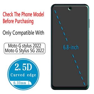 HPTech (2 Pack) Tempered Glass For Motorola Moto G Stylus 2022 / Moto G Stylus 5G 2022 [Not Fit for 2021/2020 Version] Screen Protector, Anti Scratch, Bubble Free