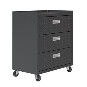 Manhattan Comfort Fortress Storage Units, Charcoal Gray