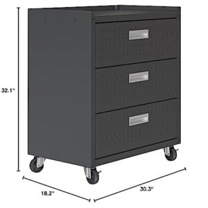 Manhattan Comfort Fortress Storage Units, Charcoal Gray