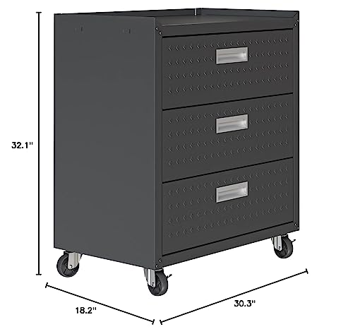 Manhattan Comfort Fortress Storage Units, Charcoal Gray