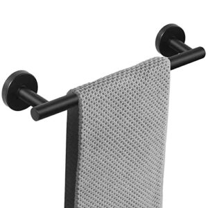 12 inches hand towel bar bathroom rack towel holder kitchen dish cloth hanger rustproof thicken sus 304 stainless modern look (matte black, 12inch)