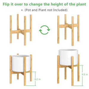 Ruichang Bamboo Holder Mid Century Modern Plant Stands for Indoor Plants Flower Pot Stand Hold Up to 10.6 Inch Planter( Wood Plant Stand Only)