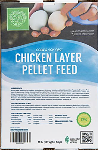 Small Pet Select - Chicken Layer Feed 17% Protein, No-Soy, No-Corn, 20lb