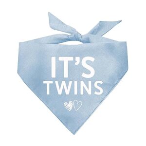it's twins baby announcement dog bandana (baby blue, os 731)
