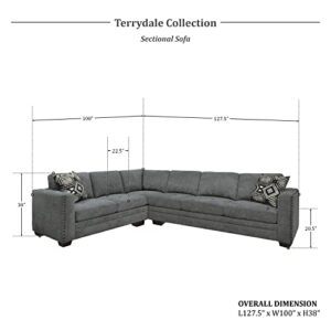 Lexicon Terrydale 2-Piece Sectional Sofa, Gray