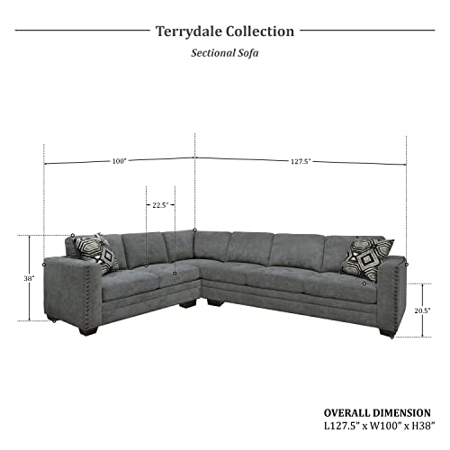 Lexicon Terrydale 2-Piece Sectional Sofa, Gray