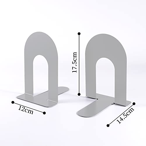 Yilicher Bookshelf Metal Bookend Heavy Duty Metal Bookshelf Tall Bookshelf for Office, Home, School, Gift Giving, Desk, Library Shelf Stand, (2 Pairs/4 Pieces, Round, )