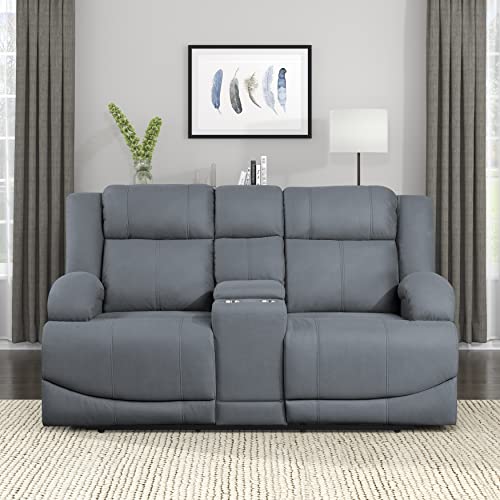 Lexicon Landwood Power Double Reclining Loveseat, Graphite Blue