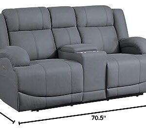 Lexicon Landwood Power Double Reclining Loveseat, Graphite Blue