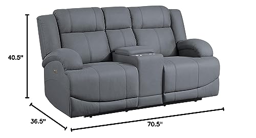 Lexicon Landwood Power Double Reclining Loveseat, Graphite Blue