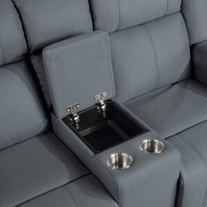 Lexicon Landwood Power Double Reclining Loveseat, Graphite Blue