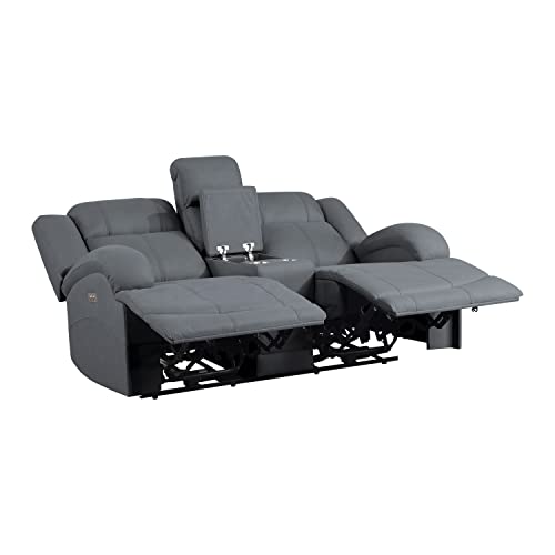 Lexicon Landwood Power Double Reclining Loveseat, Graphite Blue