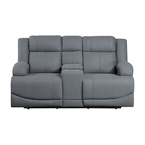 Lexicon Landwood Power Double Reclining Loveseat, Graphite Blue