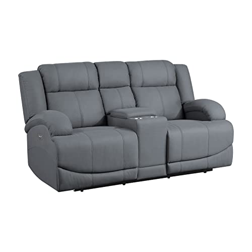 Lexicon Landwood Power Double Reclining Loveseat, Graphite Blue