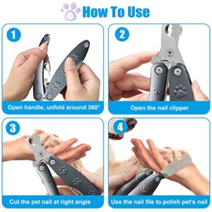 Dog Nail Trimmer for Anxiety Sensitive Dog, Quiet Sharpest Smoothest Dog Nail Clippers for Extra Large Medium Small Size Breed, Heavy Duty Metal Dog Nail Trimmers for All Dogs with Thick Toenail