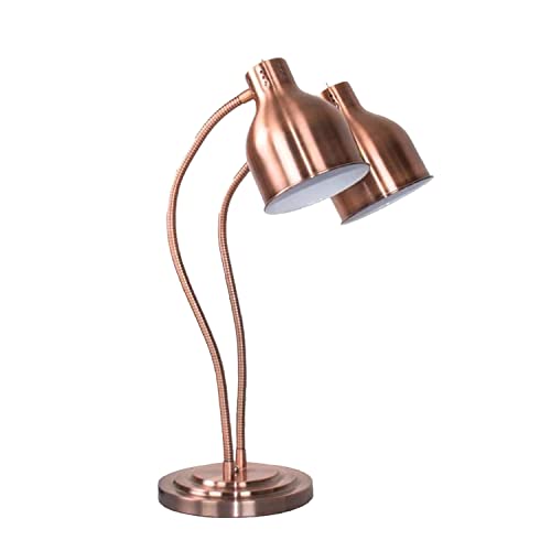 GAINTOO Dual Bulb Food Heat Lamp Restaurant Food Warmer Light Portable Heating Lamps (Dual Head(Copper))