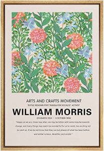signleader framed canvas print wall art william morris rose flower garden nature wilderness illustrations fine art rustic scenic relax/calm colorful for living room, bedroom, office - 16"x24" natural