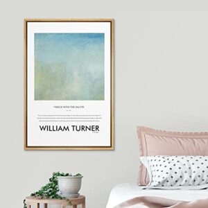 SIGNLEADER Framed Canvas Print Wall Art William Turner Venice Landscape Nature Wilderness Illustrations Fine Art Rustic Scenic Relax/Calm Colorful for Living Room, Bedroom, Office - 16"x24" NATURAL