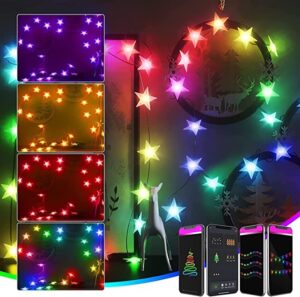 star lights rgb color changing - 33ft led string lights app control, 20 modes, dimmable mini twinkle lights music sync, waterproof fairy light with timer for bedroom room indoor outdoor decor