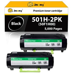 jmomy 501h 50f1h00 remanufactured toner cartridge replacement for lexmark 501h 501x for ms610 ms610dn ms310 ms310dn ms410 ms410dn ms415 ms415dn ms510 ms510dn printer(5,000 pages, 2 pack)