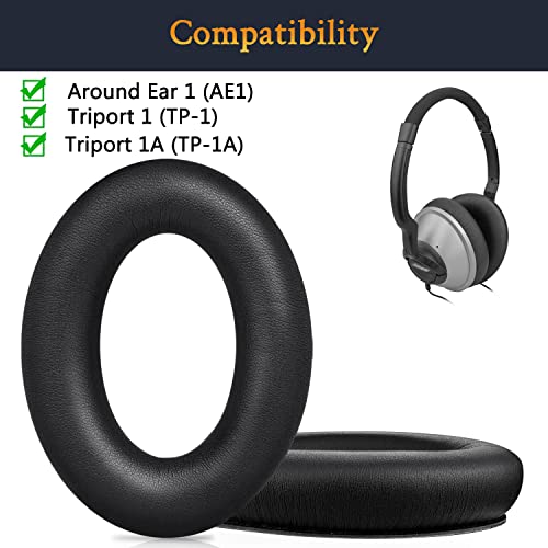 SOULWIT Professional Earpads Replacement for Bose Triport 1 (TP-1), Triport 1A (TP-1A), Around-Ear 1 (AE1) Headphones, Ear Pads Cushions with Noise Isolation Foam, Added Thickness