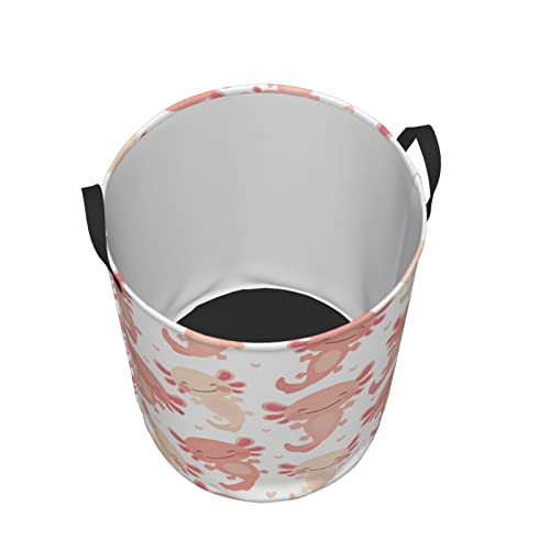 Cute Kawaii Axolotl Laundry Baskets, Canvas Fabric Laundry Hamper