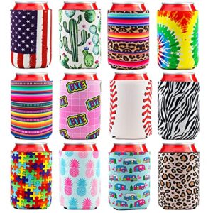 12 pack beer can coolers sleeves neoprene drink cooler sleeves,for standard 12 ounce cans beer coolers for parties, events or gift (classic collocation a)